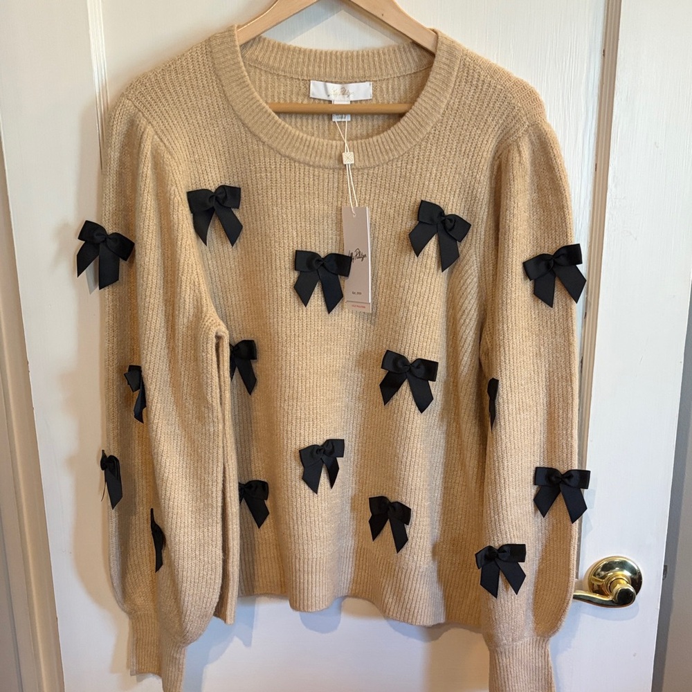 Lilly Pulitzer Bow-Appliqué Sweater NWT
